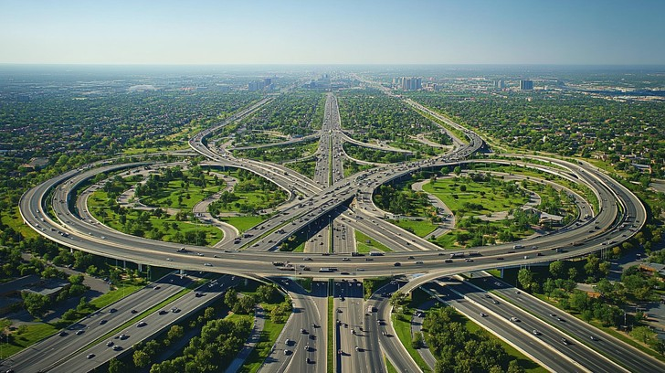 Structural Engineering - Aerial highway interchange